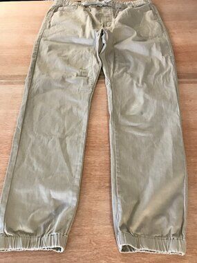 Victorious Essential Drop Crotch Twill Jogger Pants Men 2XL 36x31 Beige Mid Rise